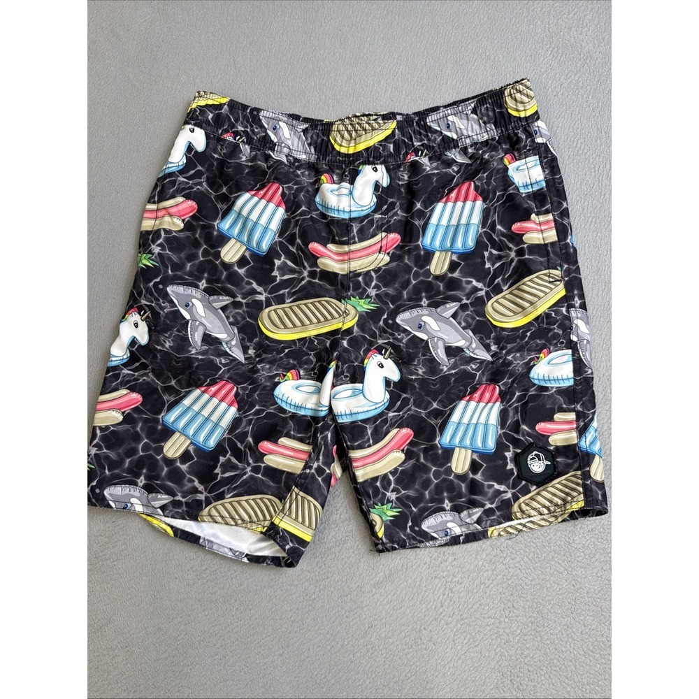Neff Shorts Swim Youth Large Swim Trunks Fun‎ Floats Design Popsicle Unicorn Boy
